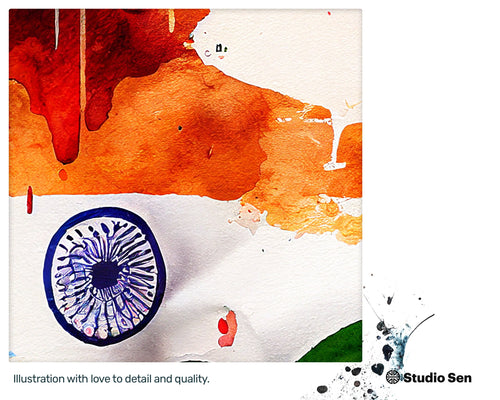 Playful Glitzy Indian flag, Radiant Painted PNG File, Cute Blissful Upbeat Uplifting Adorable Mural