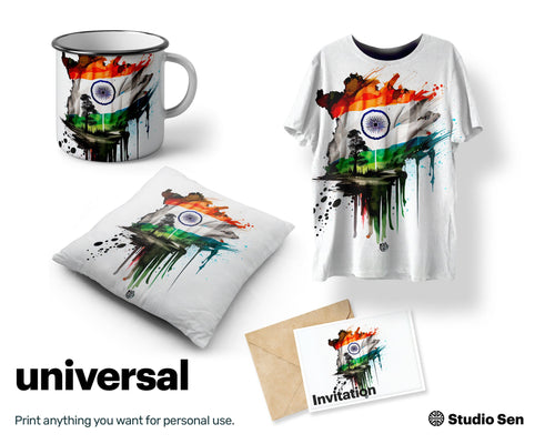 Social Glowing Indian flag, Zany Graceful PNG File, Graceful Admired Splashy Zany Fantastic Design