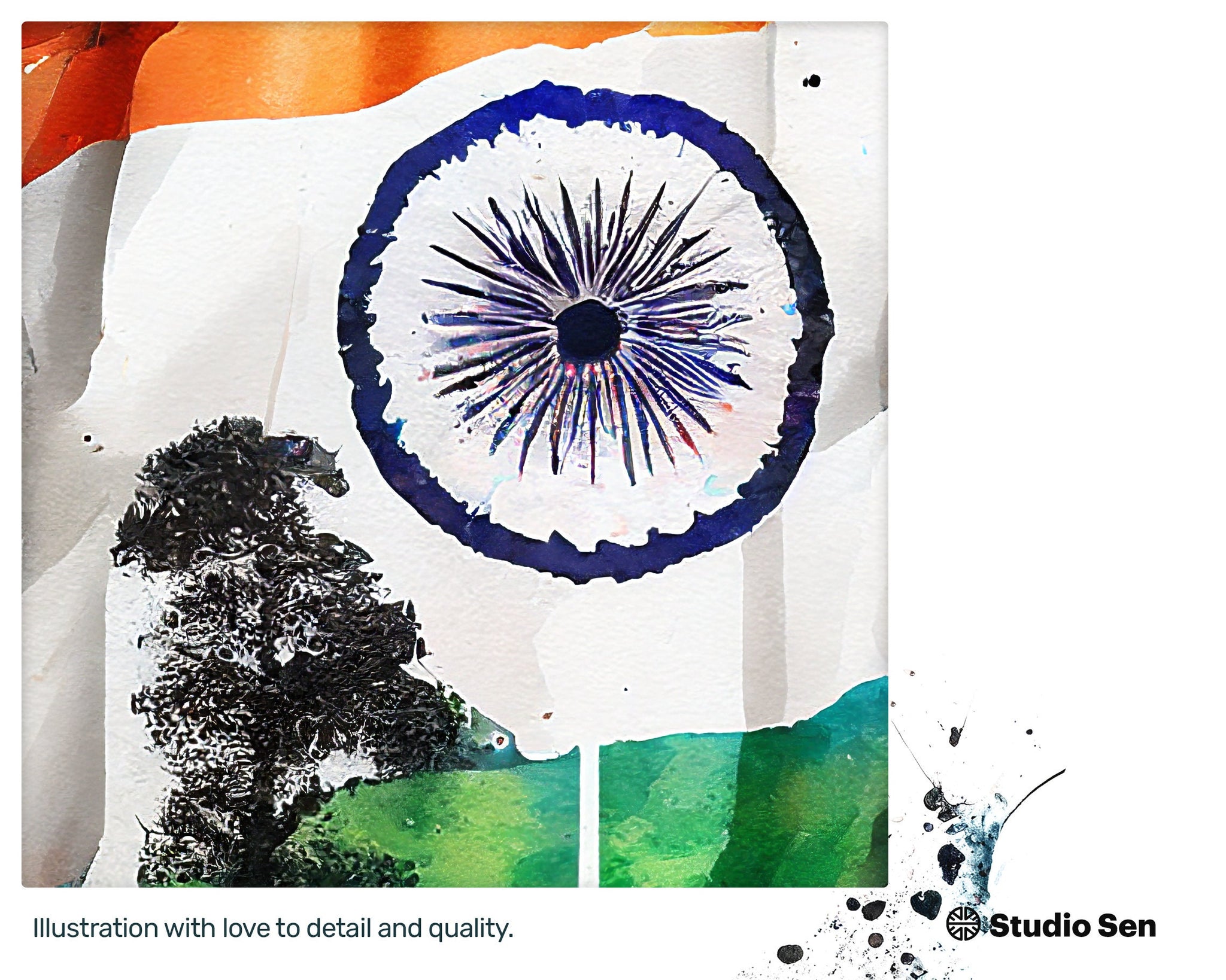 Social Glowing Indian flag, Zany Graceful PNG File, Graceful Admired Splashy Zany Fantastic Design