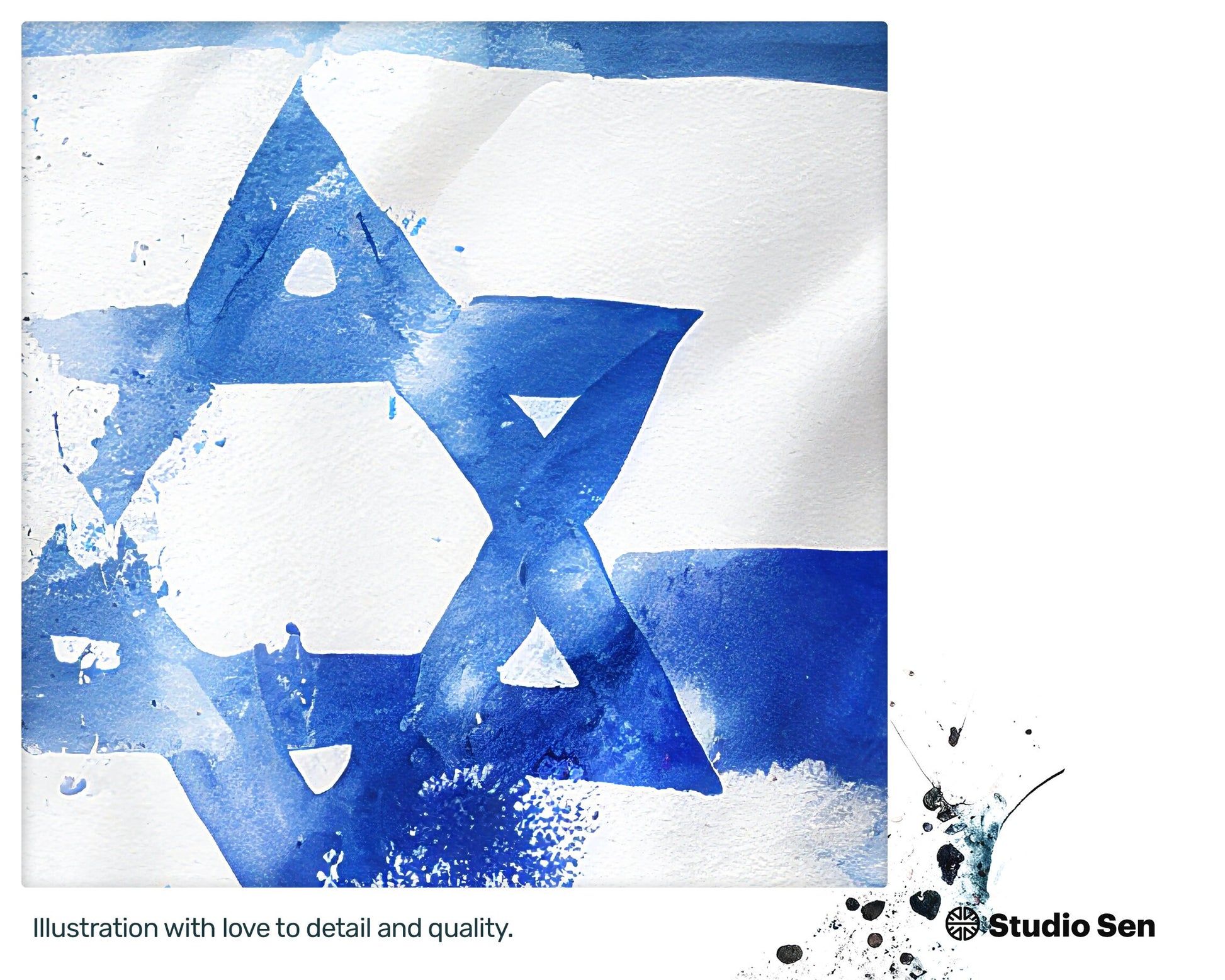 Web-slinging Playful Israeli flag, Vivacious Uplifting Giclée print, Admired Magical Oozing with charm Youthful Friendly Wall Art