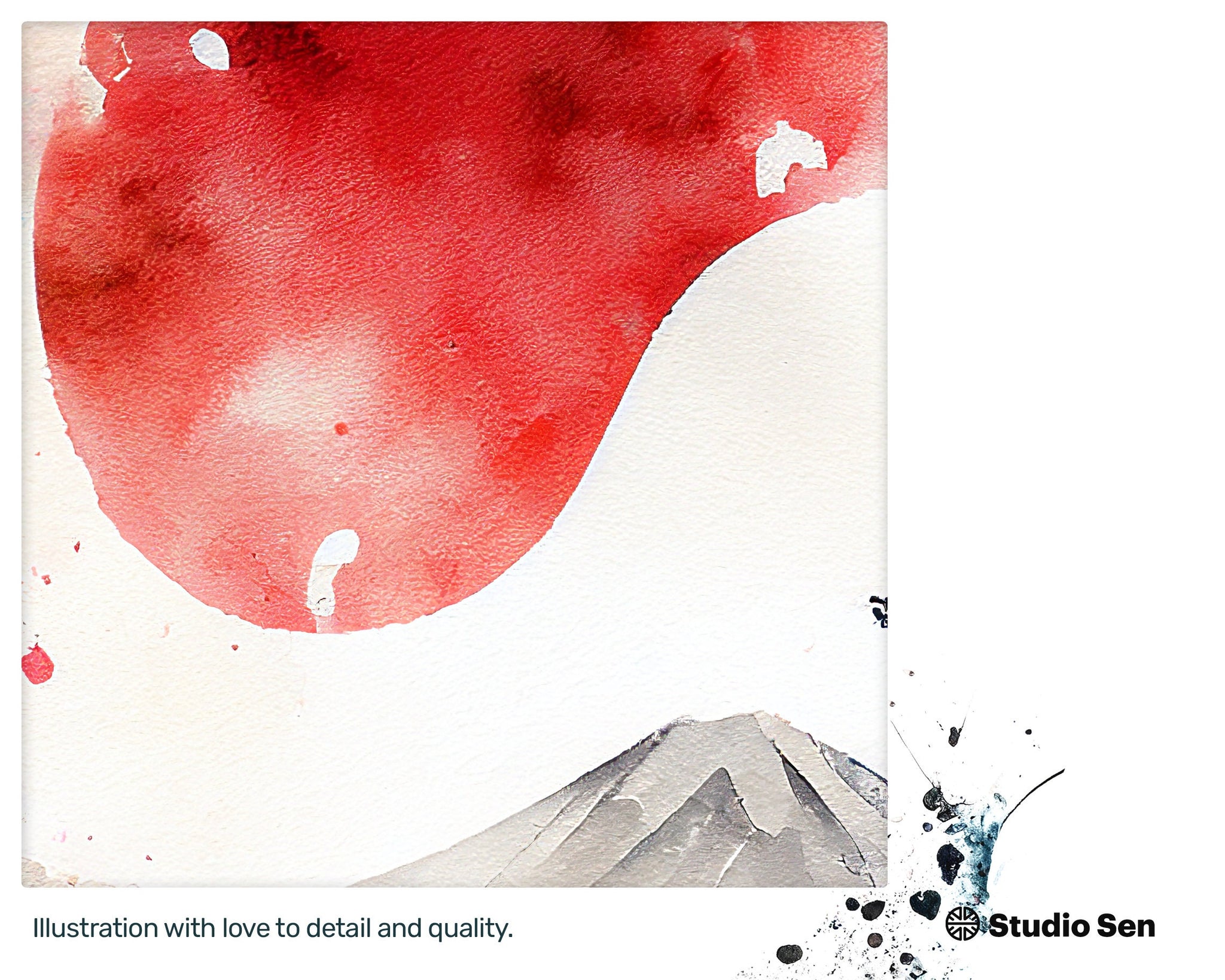 Illuminated Dancing Japanese flag, Dancing Youthful Canvas, Drawn Playful Zany Quirky Quaint Mug Print