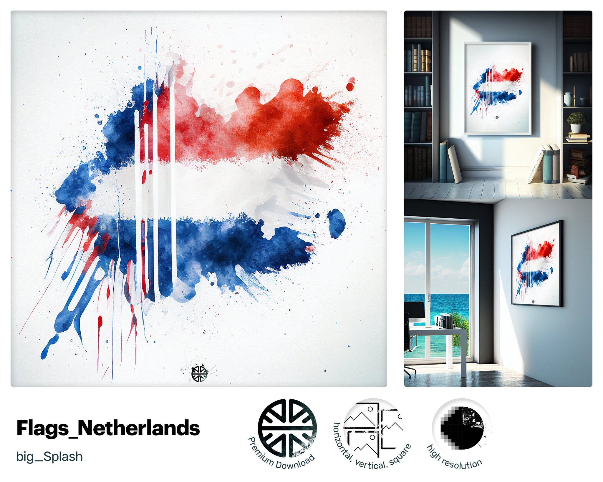 Pointed Lovely Dutch flag, Xclusive Downloadable Prints, Cute Sparkling Happy Radiant Heartwarming Mug Print