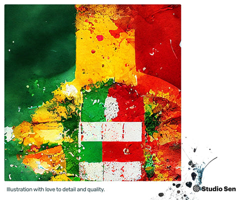 Triumphant Nifty Portugese Flag, Fantastic Cute PNG File, Pleasant Warming Tender Exquisite Zesty Watercolor