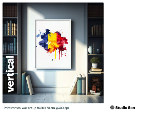 Reflective Alluring Romanian Flag, Vivacious Cheerful artwork, Nurturing Nurturing Premium Tranquil Beautiful Screen print