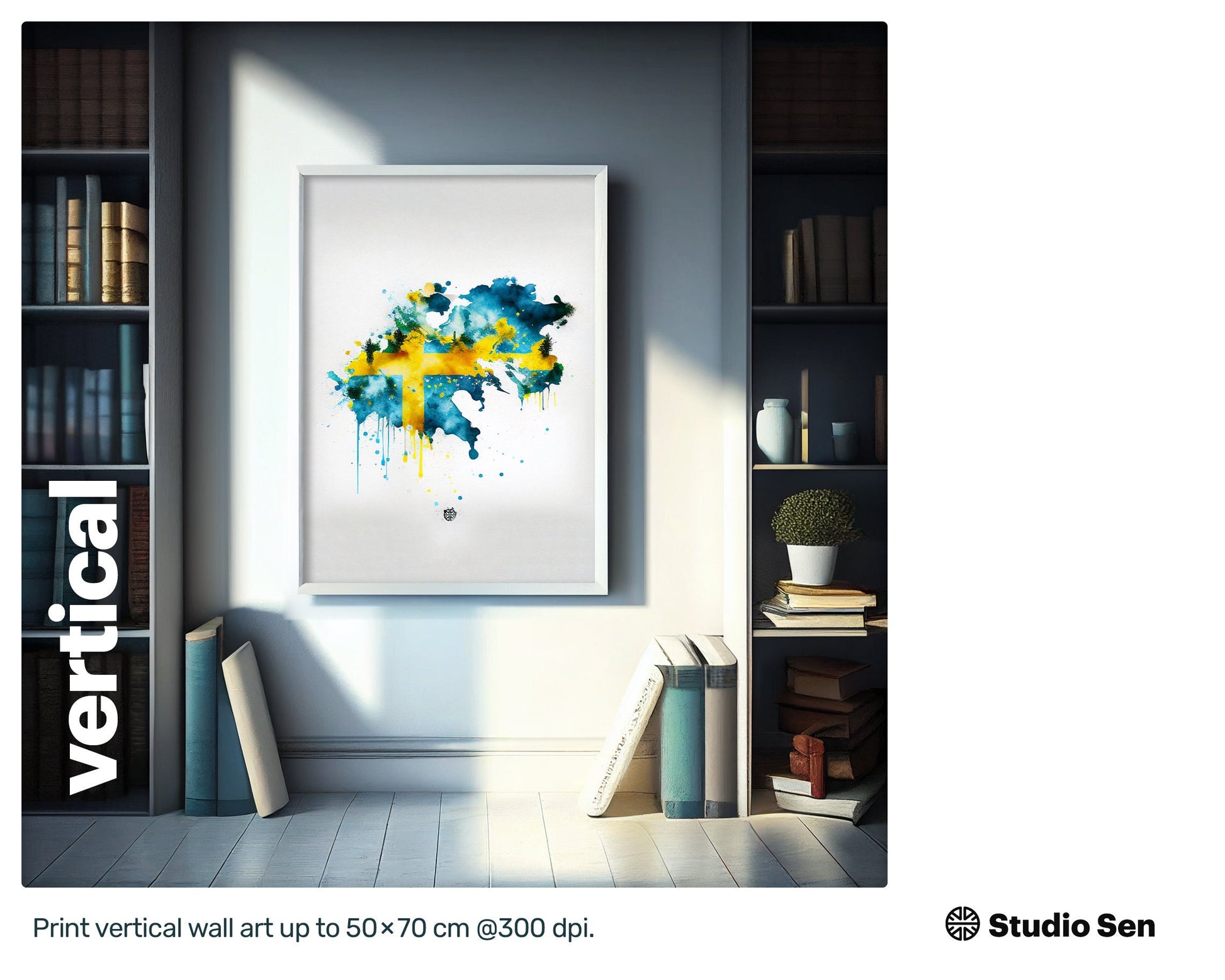 Powerful Delightful Swedish flag, Whimsical Sparkling Mug Print, Painted Thrilling Sumptuous Hypnotic Positive Mug Print