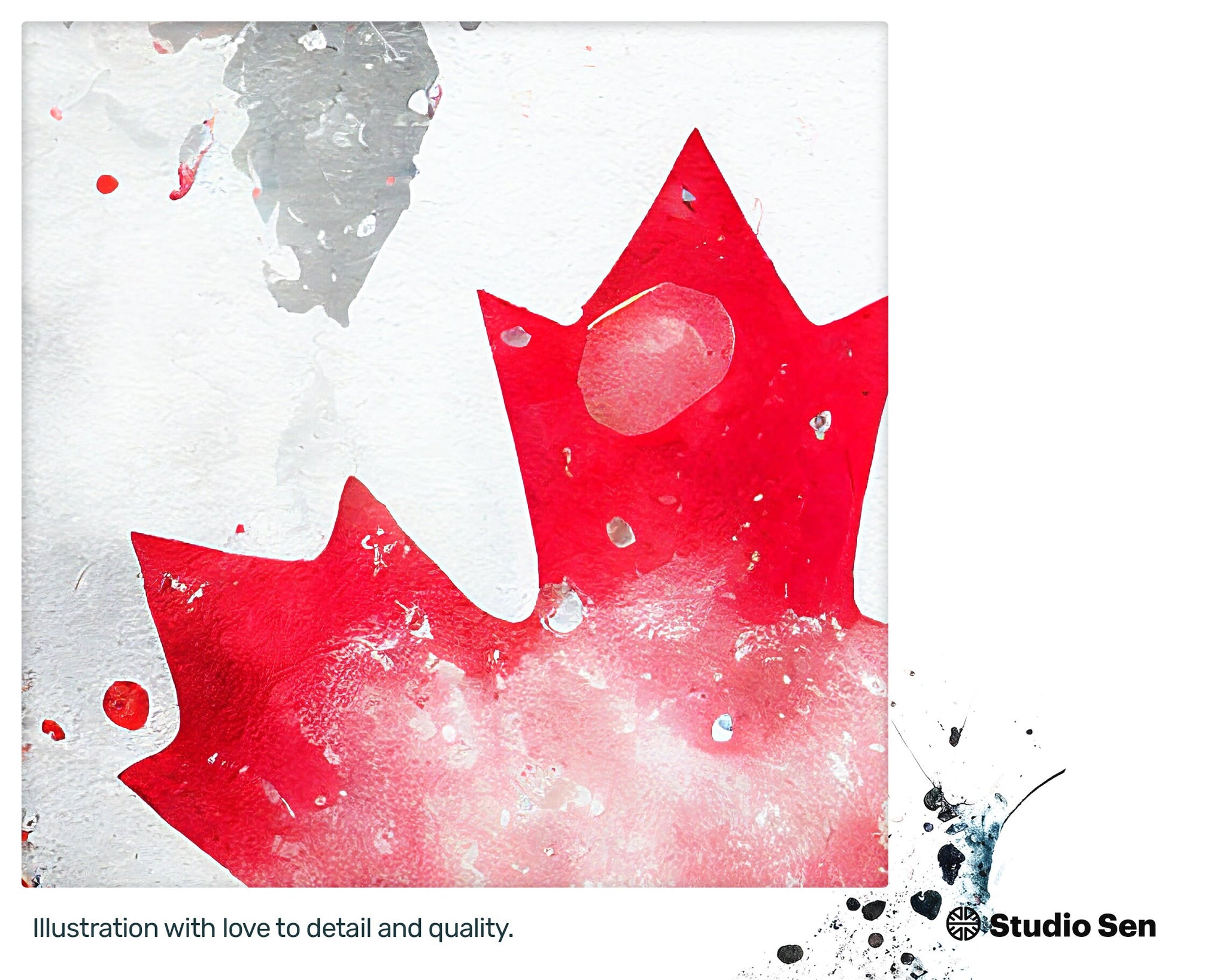 Caring Hilarious Canadian flag, Cozy Cozy Wall Art, Xclusive Oozing with charm Youthful Fun Upbeat Painting