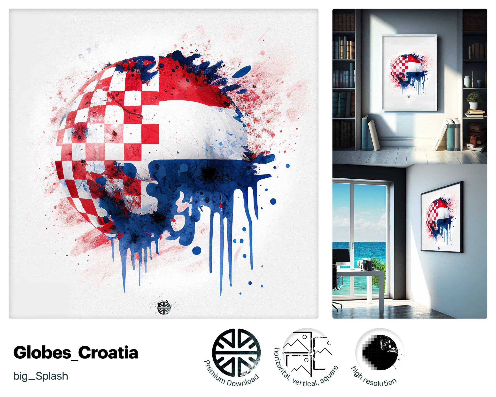 Majestic Kind Croatian flag, Unique Vogue Wood print, Sparkling Jolly Winsome Fun Uplifting JPG