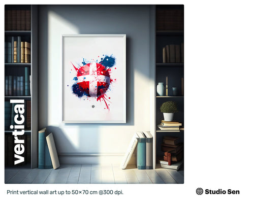 Curious Dancing Norwegian flag, Intriguing Kooky Drawing, Liquid Funny Heartwarming Uplifting Large Poster