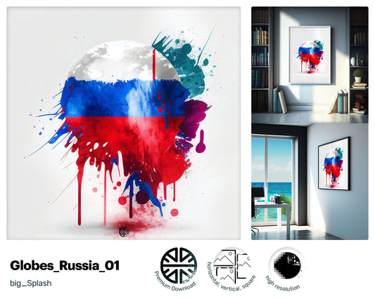 Majestic Positive Russian flag, Fantastic Upbeat Art, Incredible Intriguing Premium Witty Admired Screen print