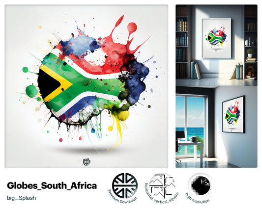 Adorable Friendly South African flag, Quirky Positive Canvas, Magical Delightful Zippy Winsome Cozy Instant Download