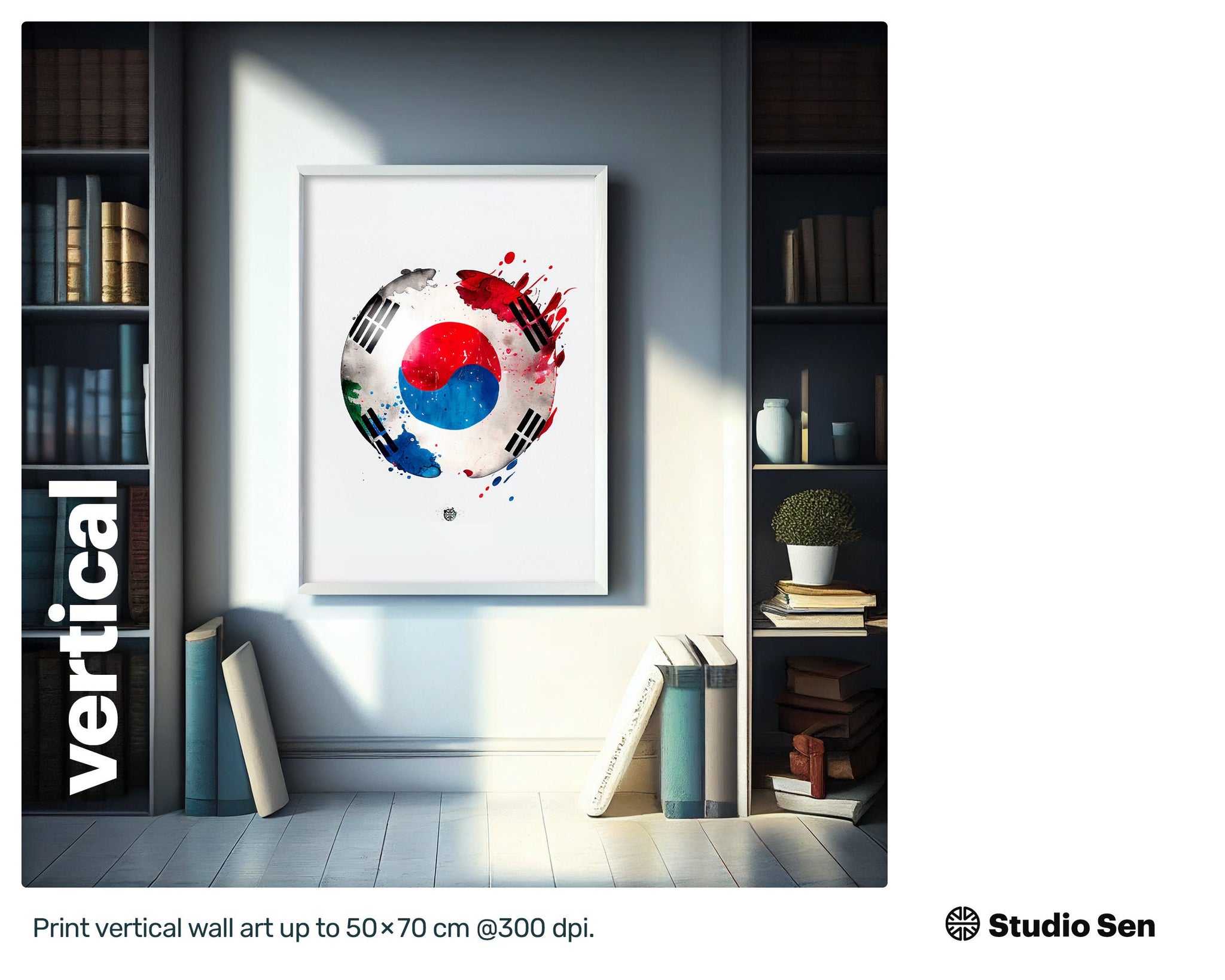 Majestic Luminous South Korean flag, Soothing Admired Screen print, Vivacious Outstanding Lovely Uplifting Kaleidoscopic Acrylic print