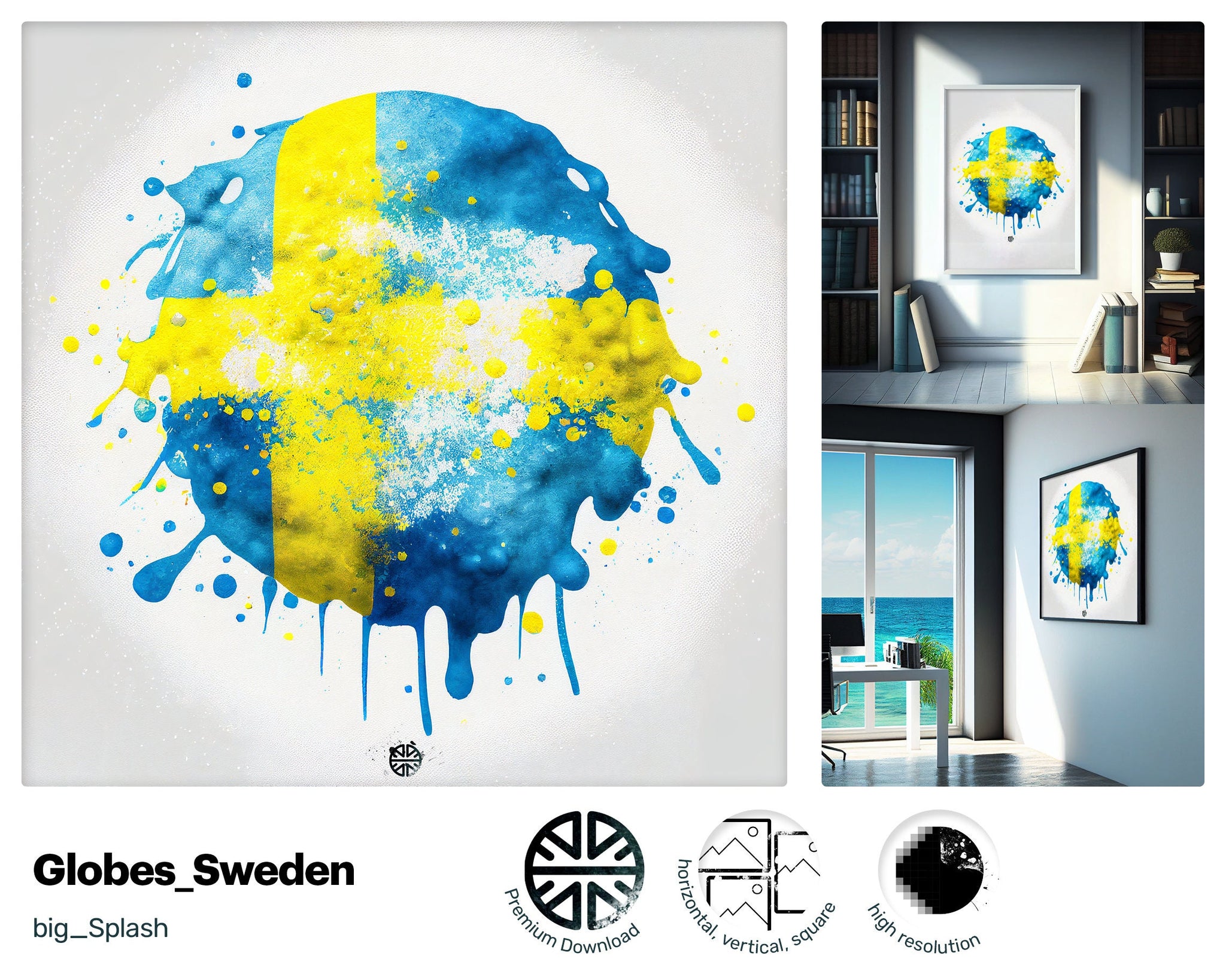 Social Thrilling Swedish flag, Large Warming Wood print, Premium Friendly Cozy Joyful Hilarious Acrylic print