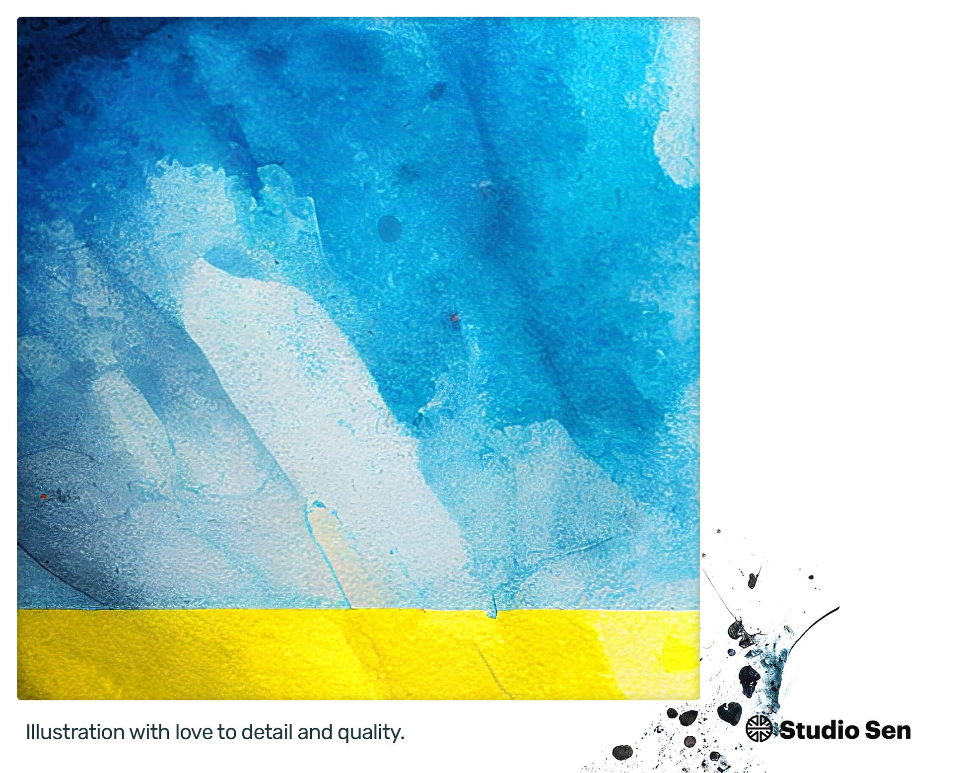Serene Warming Ukrainian flag, Playful Young Wood print, Dreamy Lush Friendly Charming Playful Art