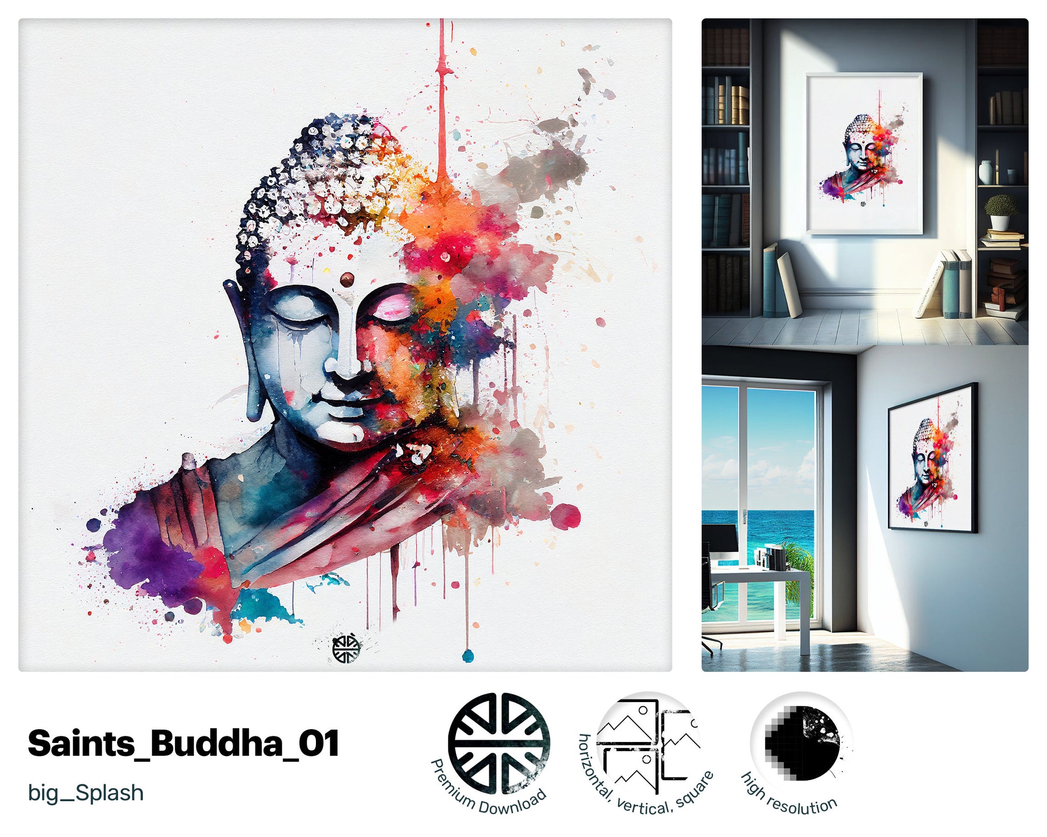 Adorable Young Buddha, Dynamic Dazzling Poster, Cute Oozing with charm Enchanting Fun Unique Screen print