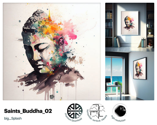 Plush Mesmerizing Buddha, Beautiful Cheerful Screen print, Quaint Heartwarming Vibrant Joyful Lovely Wood print