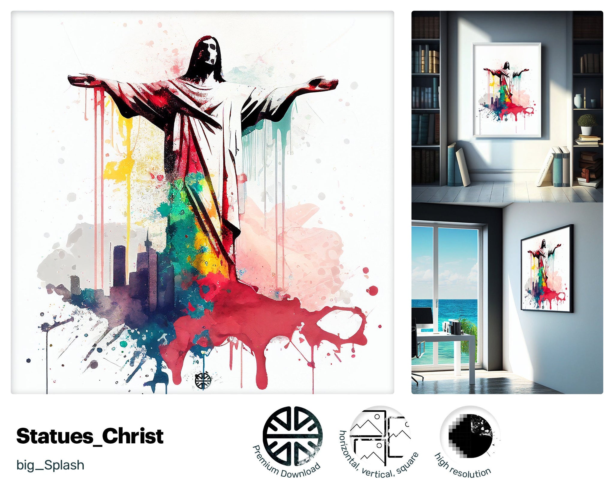 Fierce Admired Christian Messiah, Digital Soothing Wall Art, Radiant Downloadable Zippy Crazy Quaint Wood print