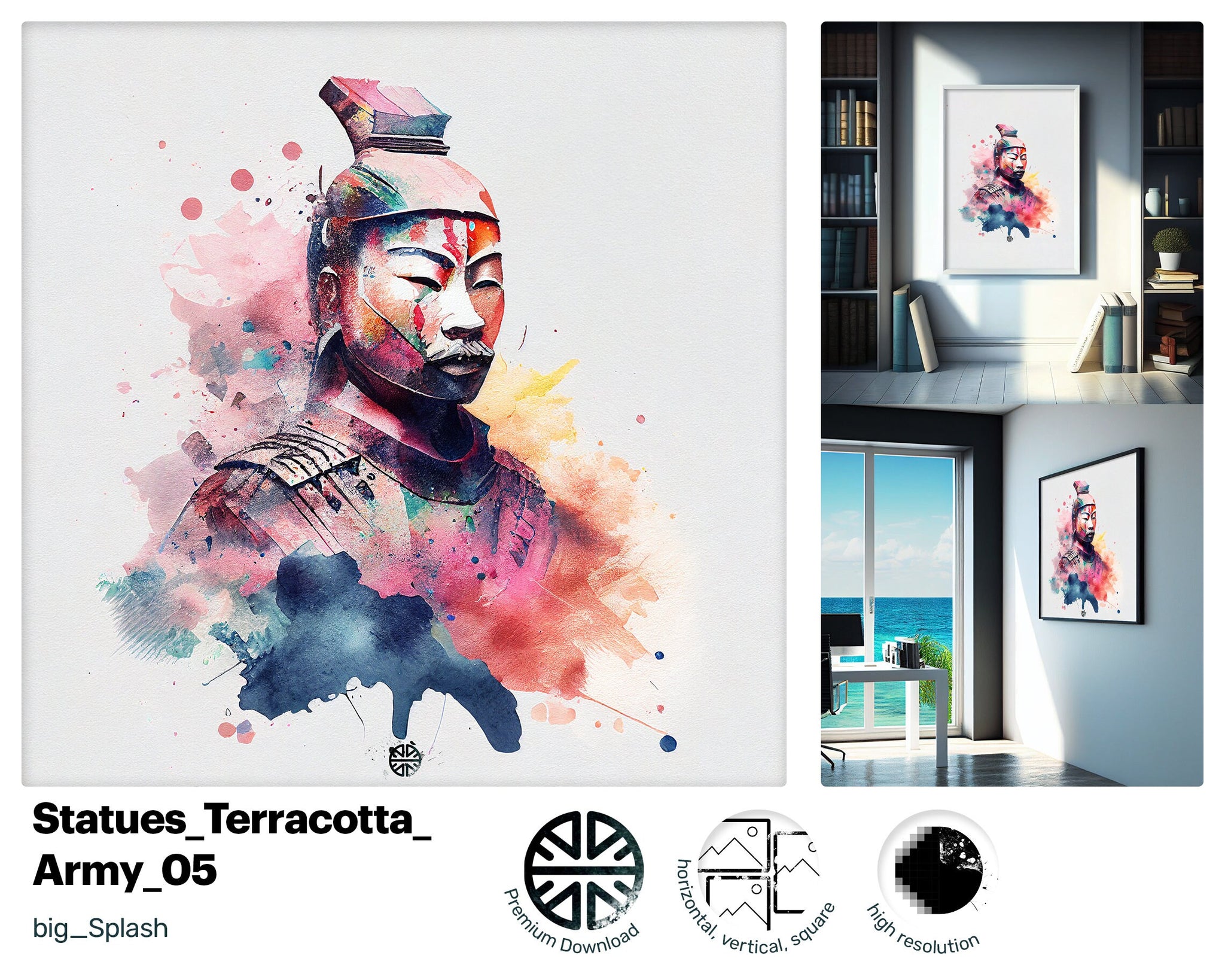 Cheerful Thrilling Terracotta Army, Glamorous Dynamic Canvas, Quaint Graphic Oasis Delightful Glamorous Screen print
