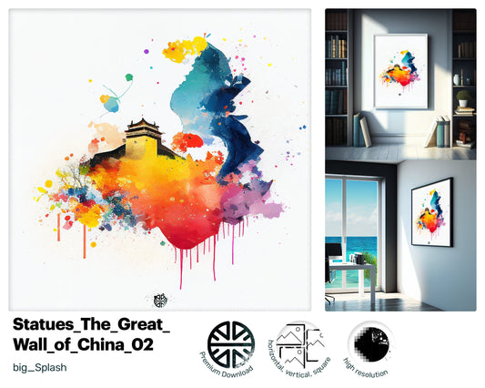 Smiling Vivacious Great Wall of China, Friendly Vibrant Decoration, Dynamic Irresistible Positive Vivacious Radiant Printable