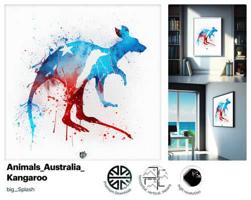 Kangaroo, Australian Artwork, Australia Lover, Free Bonus