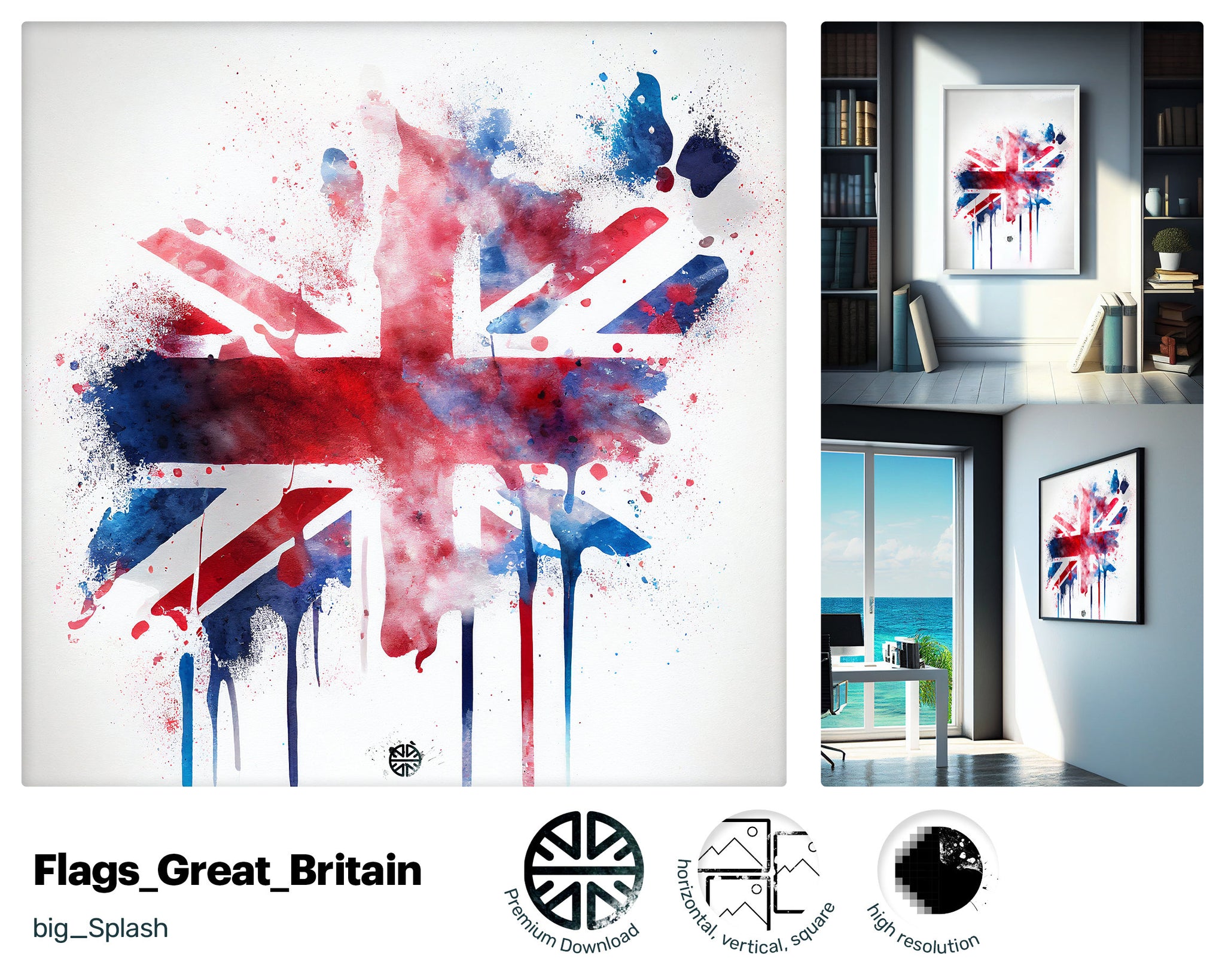 Virtual download, British flag, United Kingdom Fan, Digital Download