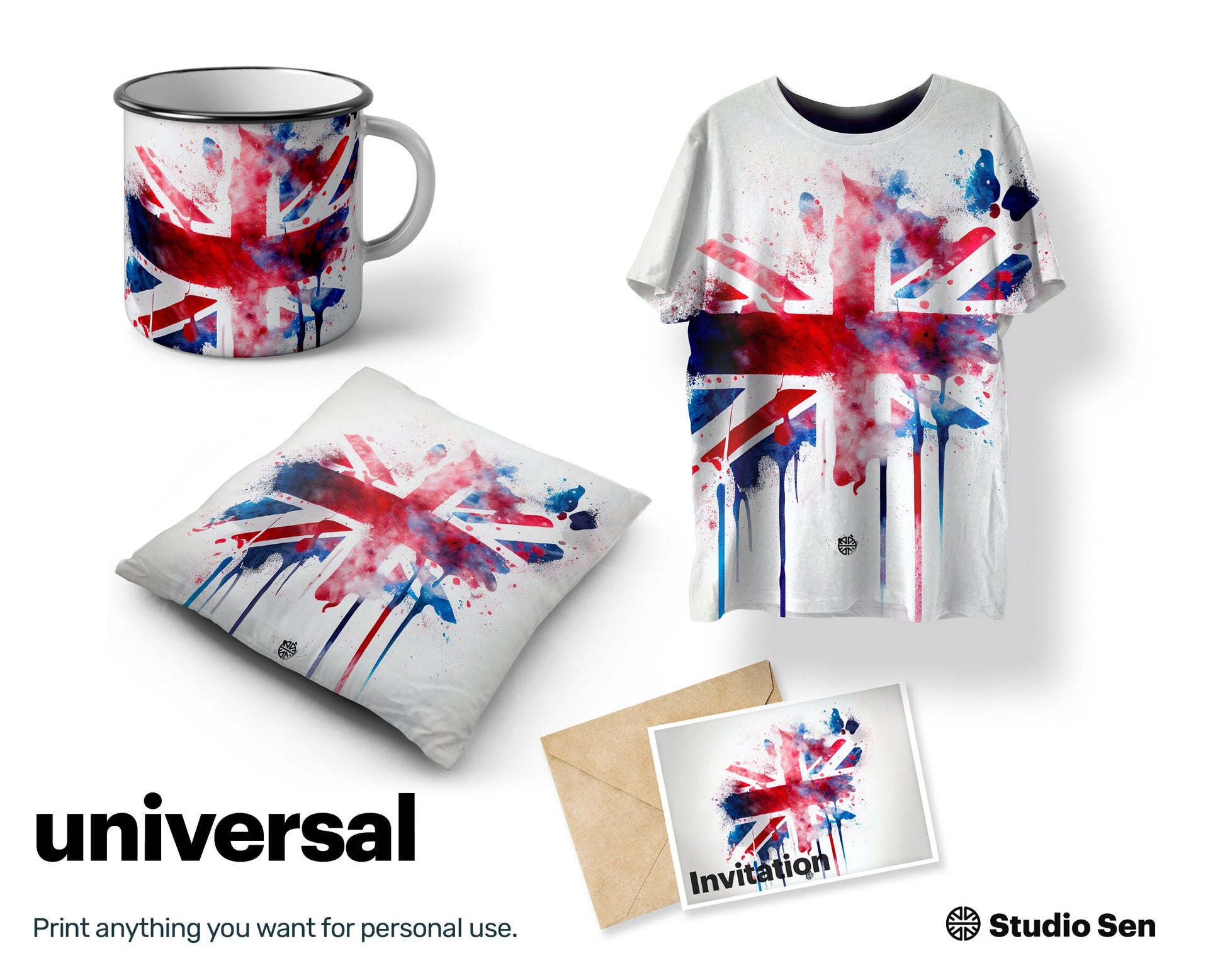 Virtual download, British flag, United Kingdom Fan, Digital Download