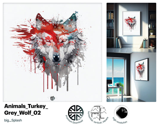 Snowy Zany Grey Wolf, Thrilling Amusing Mural, Crazy Glamorous Exquisite Trending Heartwarming Acrylic print