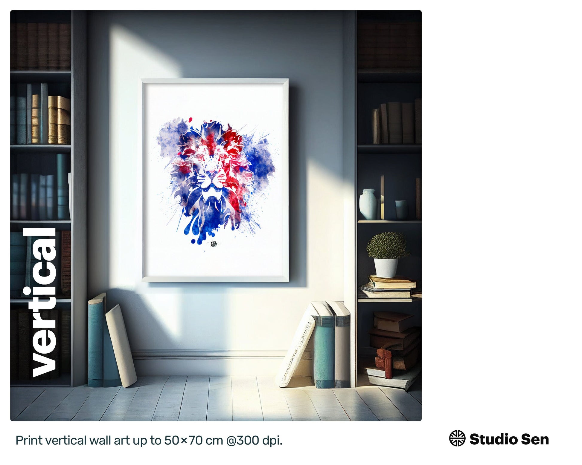 Mischievous Delightful Lion, Stunning Fantastic artwork, Cheerful Outstanding Tasteful Nostalgic Splashy Watercolor