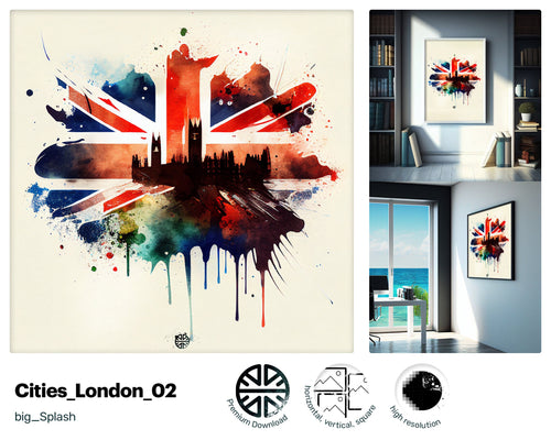 Playful Engaging London, Upbeat Happy Painting, Positive Crazy Quirky Happy Vibrant Wall Art