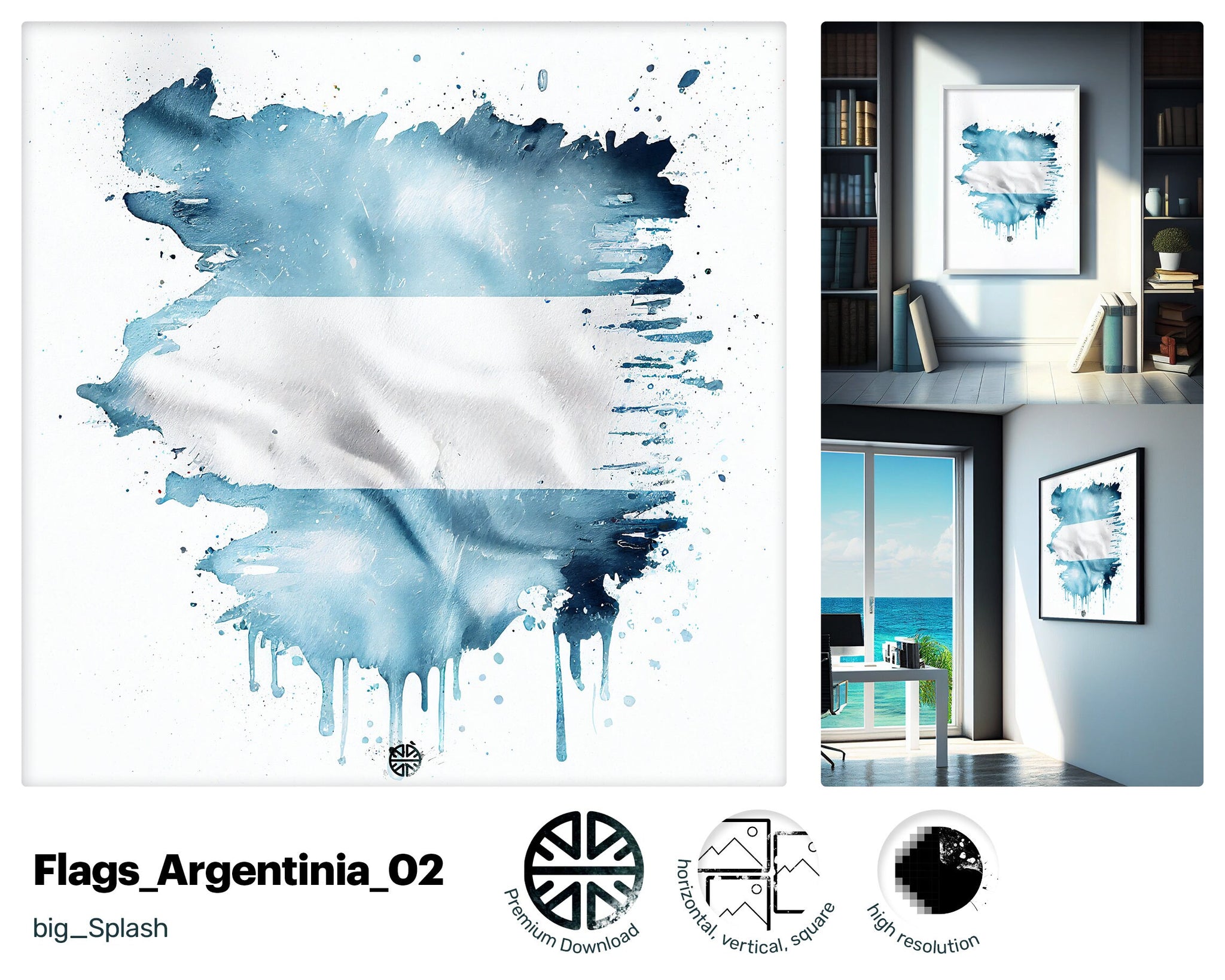 Majestic Mesmerizing Argentinian flag, Dreamy Dreamy artwork, Optimistic Joyful Friendly Winsome Whimsical Instant Download