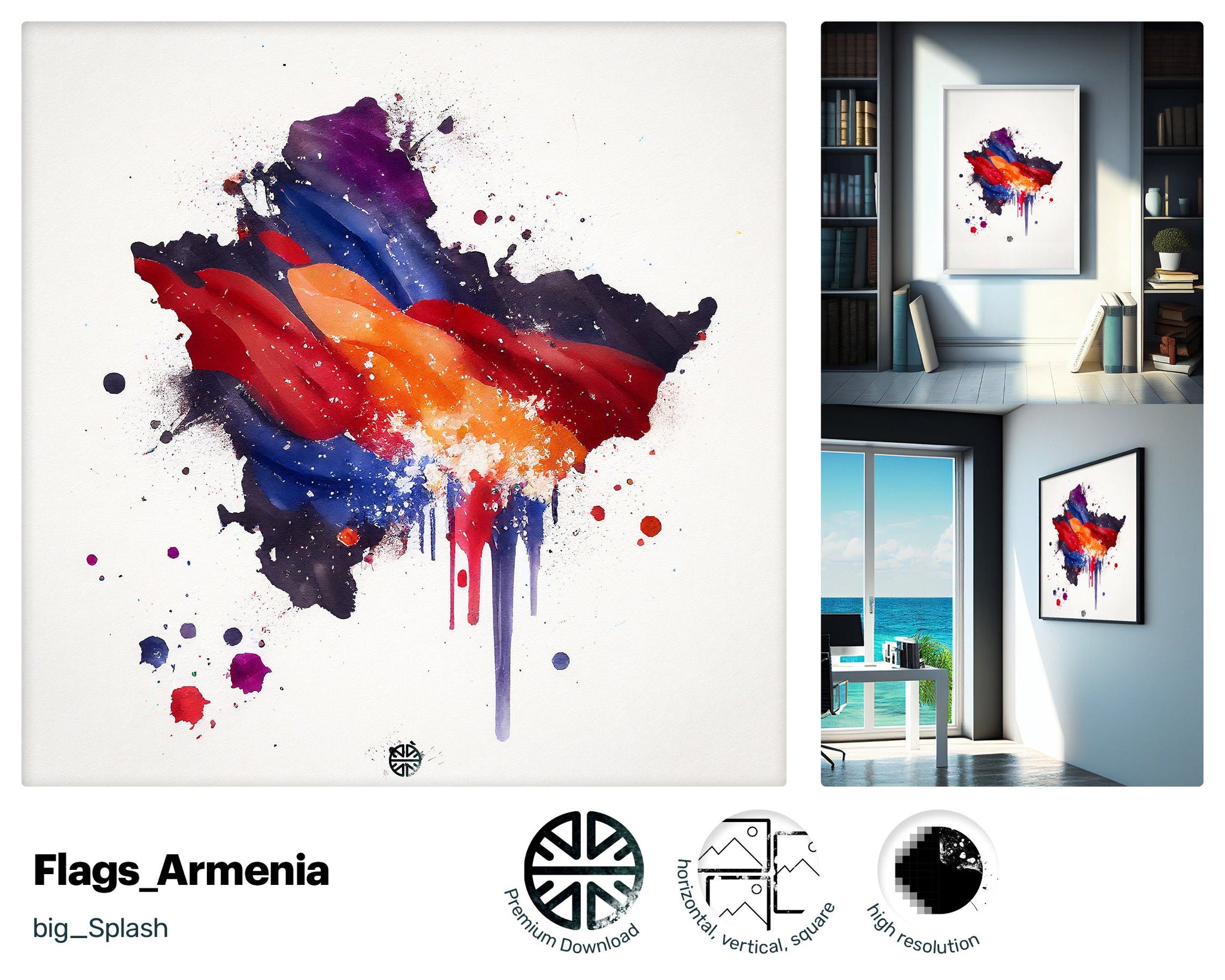 Tall Marvelous Armenian flag, Graceful Oozing with charm PNG File, Zany Quaint Fantastic Adorable Vivacious Design