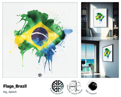 Adorable Jolly Brazilian flag, Xenial Pleasant Decoration, Friendly Sparkling Cozy Graceful Elegant Canvas