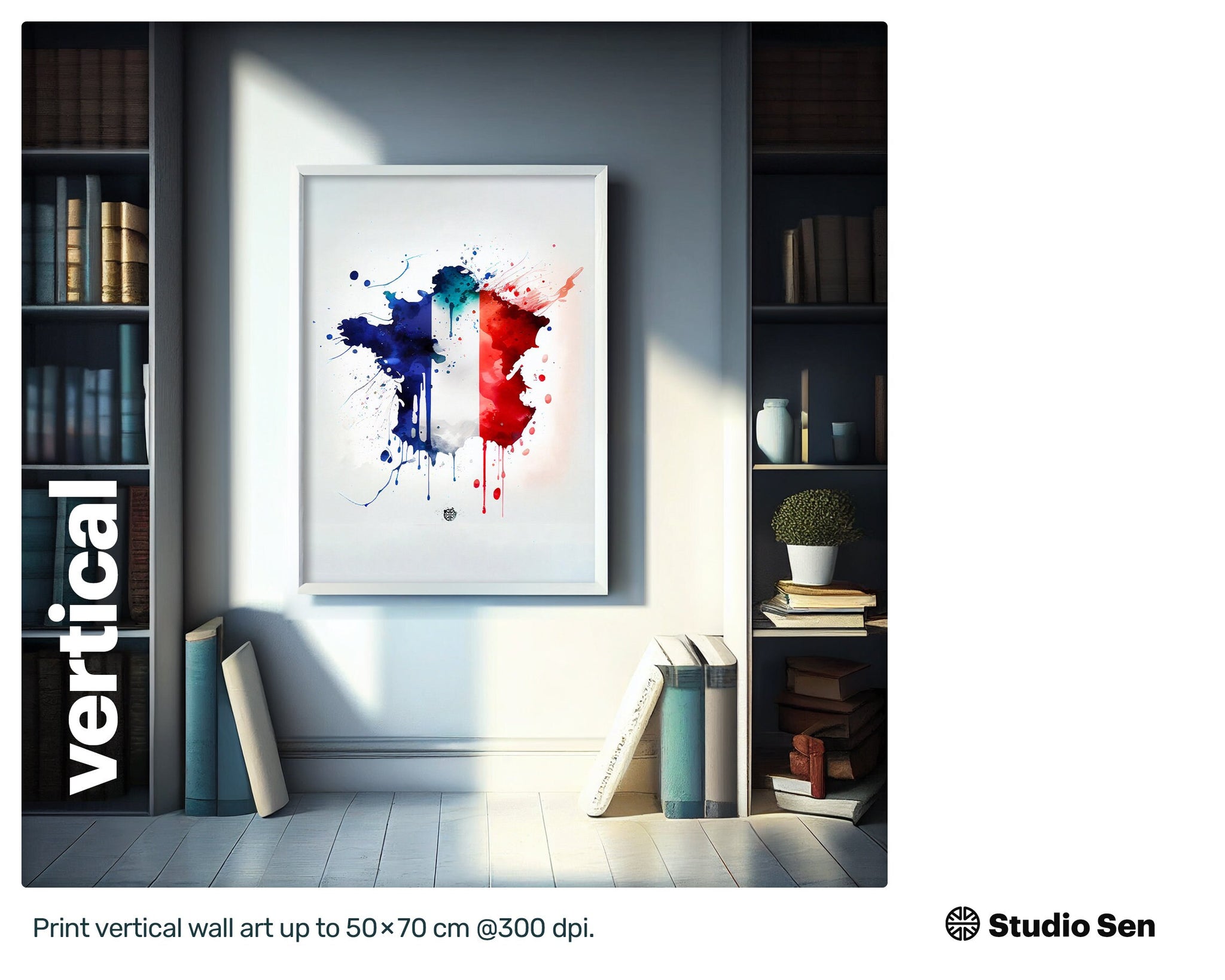 Majestic Large French flag, Glamorous Digital Decoration, Graceful Pretty Positive Radiant Fun Giclée print