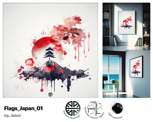 Glittering Dreamy Japanese flag, Dreamy Fun Wall Art, Vogue Mesmerizing Mesmerizing Delightful Large Acrylic print