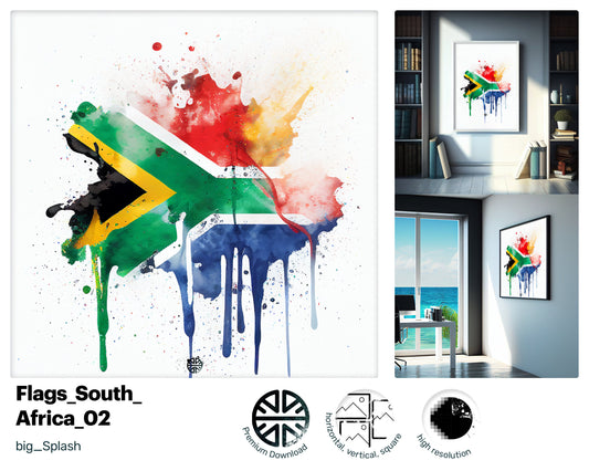 3D Luminous South African flag, Incredible Nurturing Printable, Irresistible Winsome Happy Hypnotic Dancing Mural