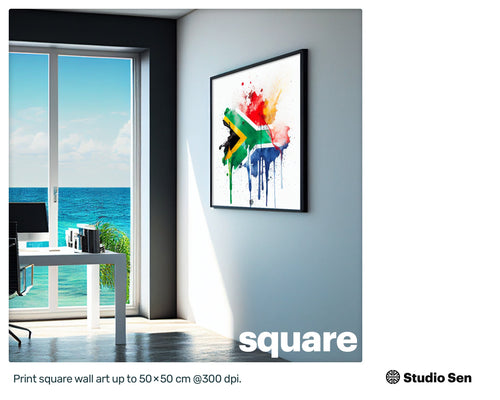 3D Luminous South African flag, Incredible Nurturing Printable, Irresistible Winsome Happy Hypnotic Dancing Mural