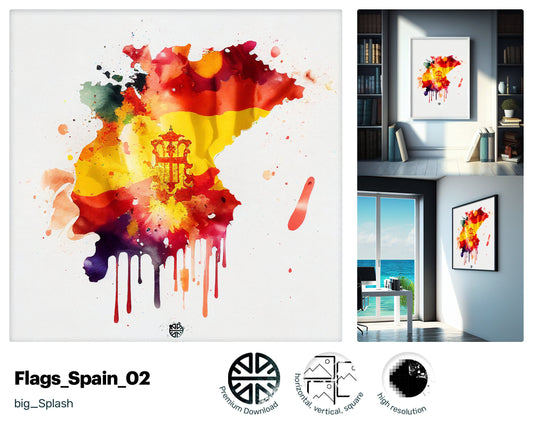 Majestic Hypnotic Spanish flag, Radiant Whimsical Instant Download , Jolly Cute Oozing with charm Engaging Kind Downloadable