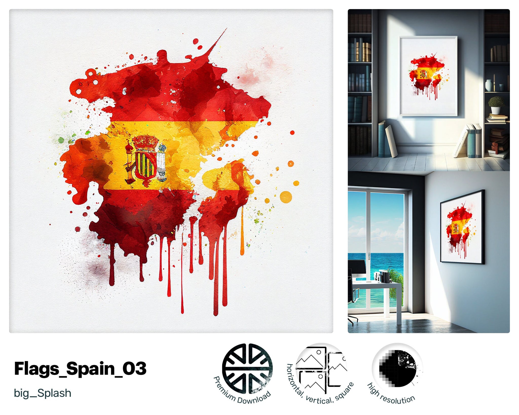 Energetic Irresistible Spanish flag, Radiant Premium Craft, Graphic Sparkling Nifty Radiant Xclusive Art Piece