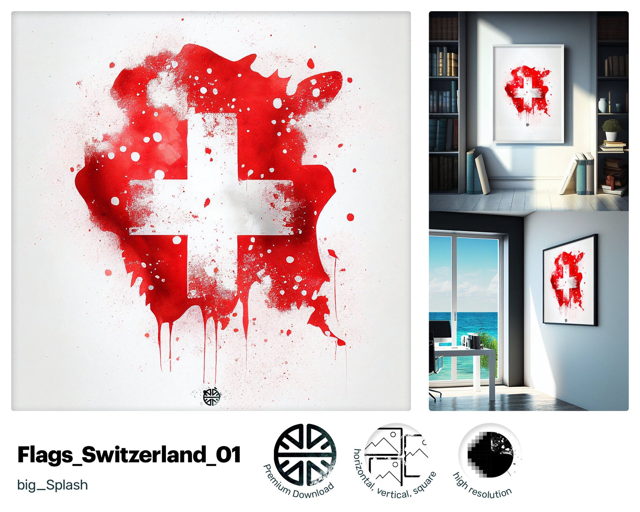 Loyal Elegant Swiss flag, Hilarious Lovely Canvas, Sumptuous Charming Glitzy Drawn Intriguing Decoration