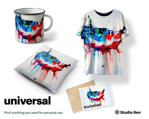 Mischievous Luminous American flag, Cute Enchanting Poster, Digital Vivacious Downloadable Beautiful Premium Prints