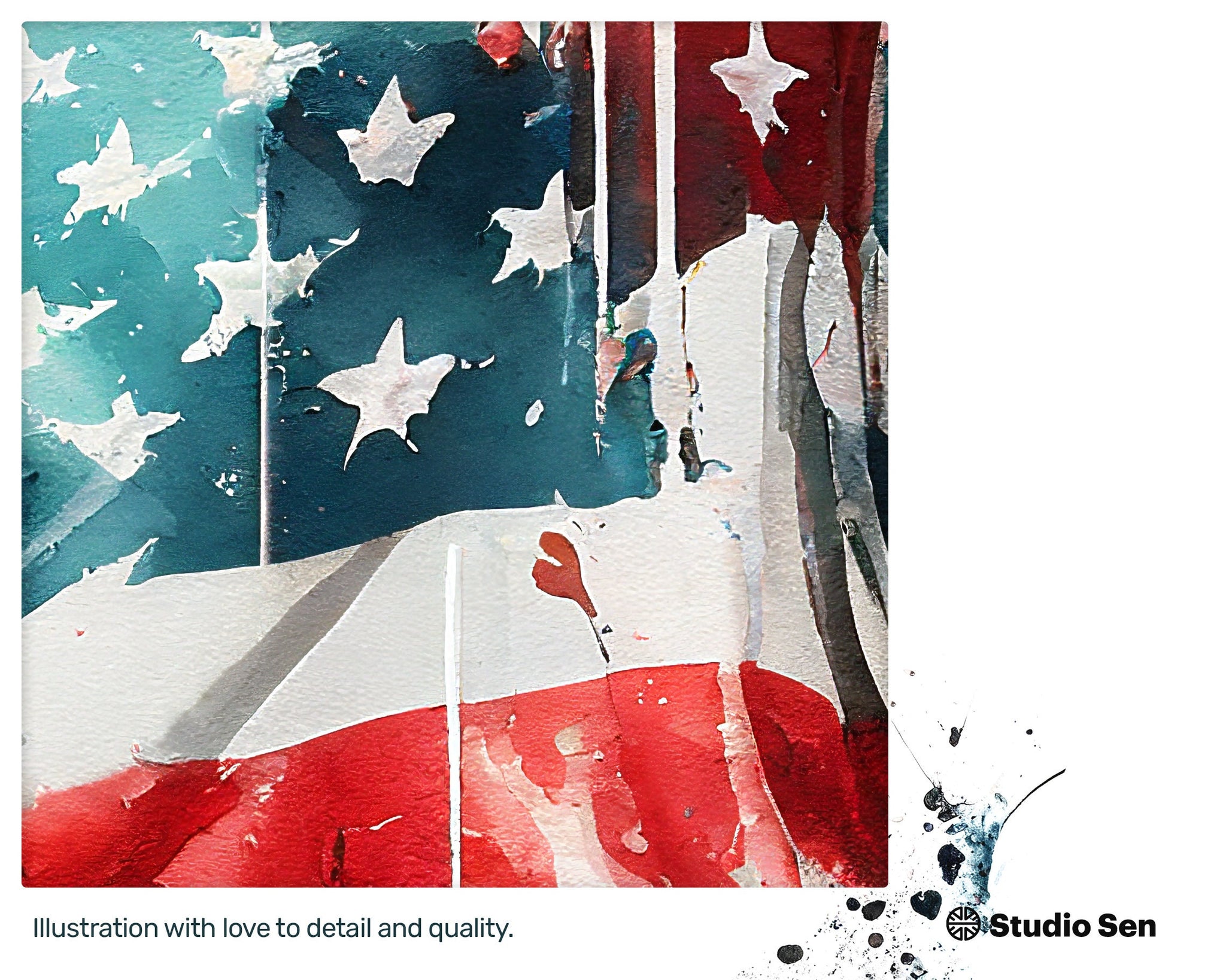 Caring Positive American flag, Fun Sparkling Poster, Exquisite Enchanting Young Xenial Happy Craft