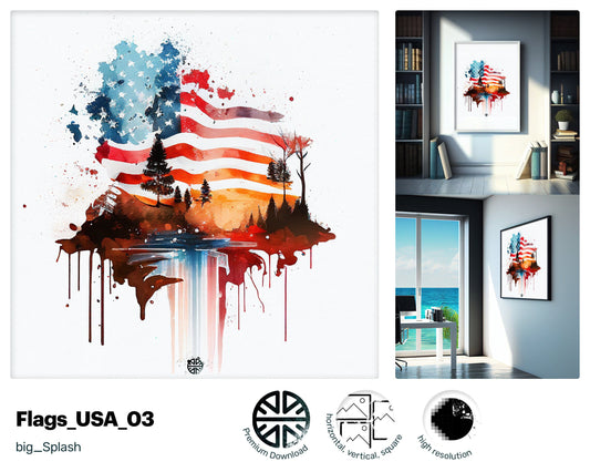 Chatty Cute American flag, Lush Oozing with charm Acrylic print, Quaint Winsome Happy Quirky Dynamic Drawing