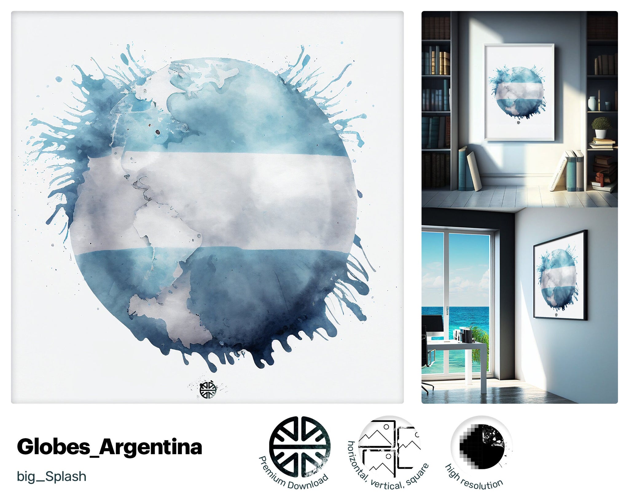 Professional Elegant Argentinian flag, Witty Fun Drawing, Glamorous Alluring Downloadable Glowing Whimsical Painting