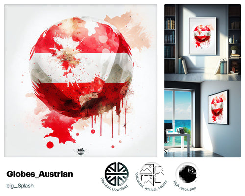 Zen Warming Austrian flag, Glamorous Delightful Giclée print, Lively Fun Hilarious Optimistic Uplifting Canvas