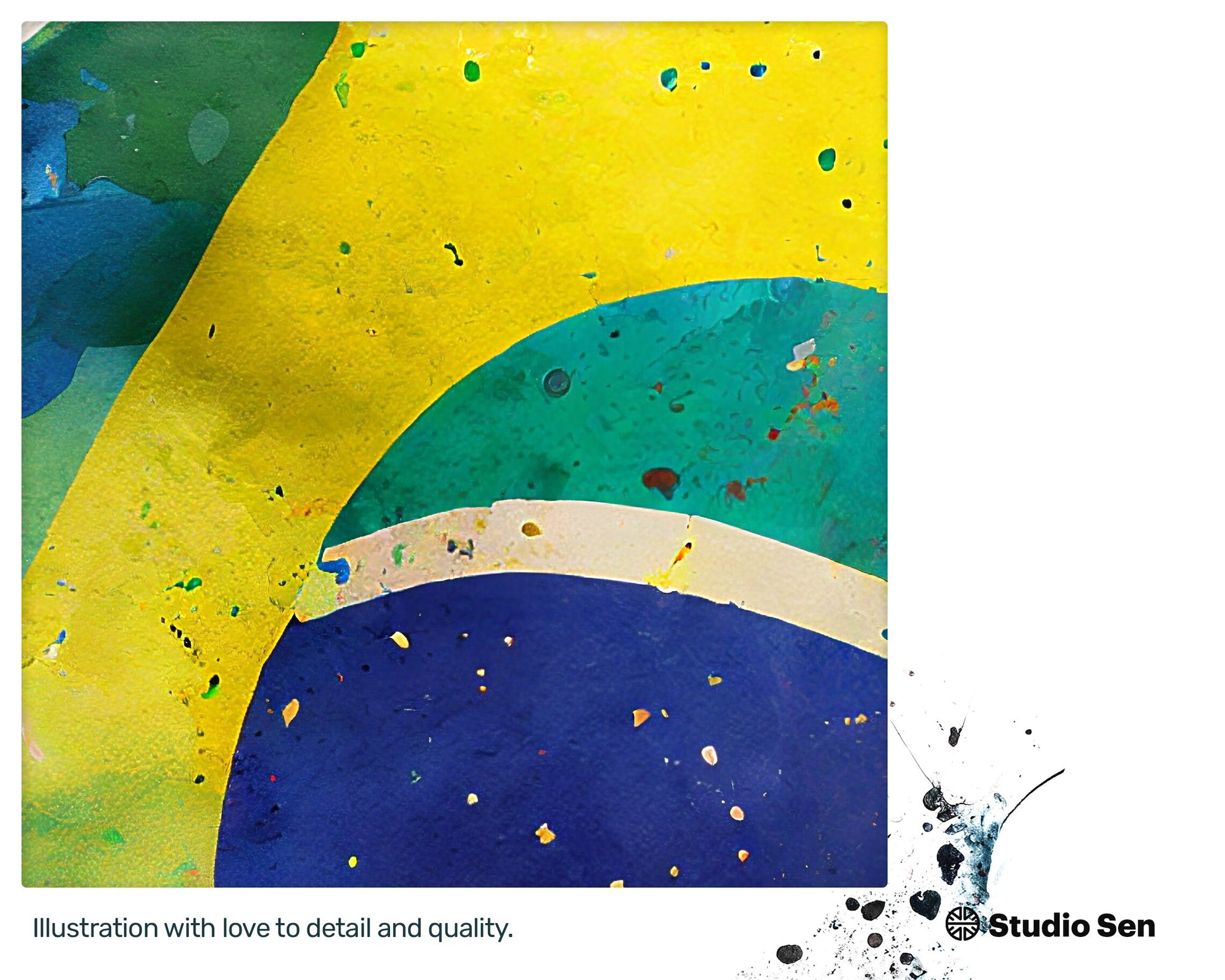 Strong Luminous Brazilian flag, Charming Oasis Prints, Youthful Quirky Perky Jazzy Mesmerizing Painting