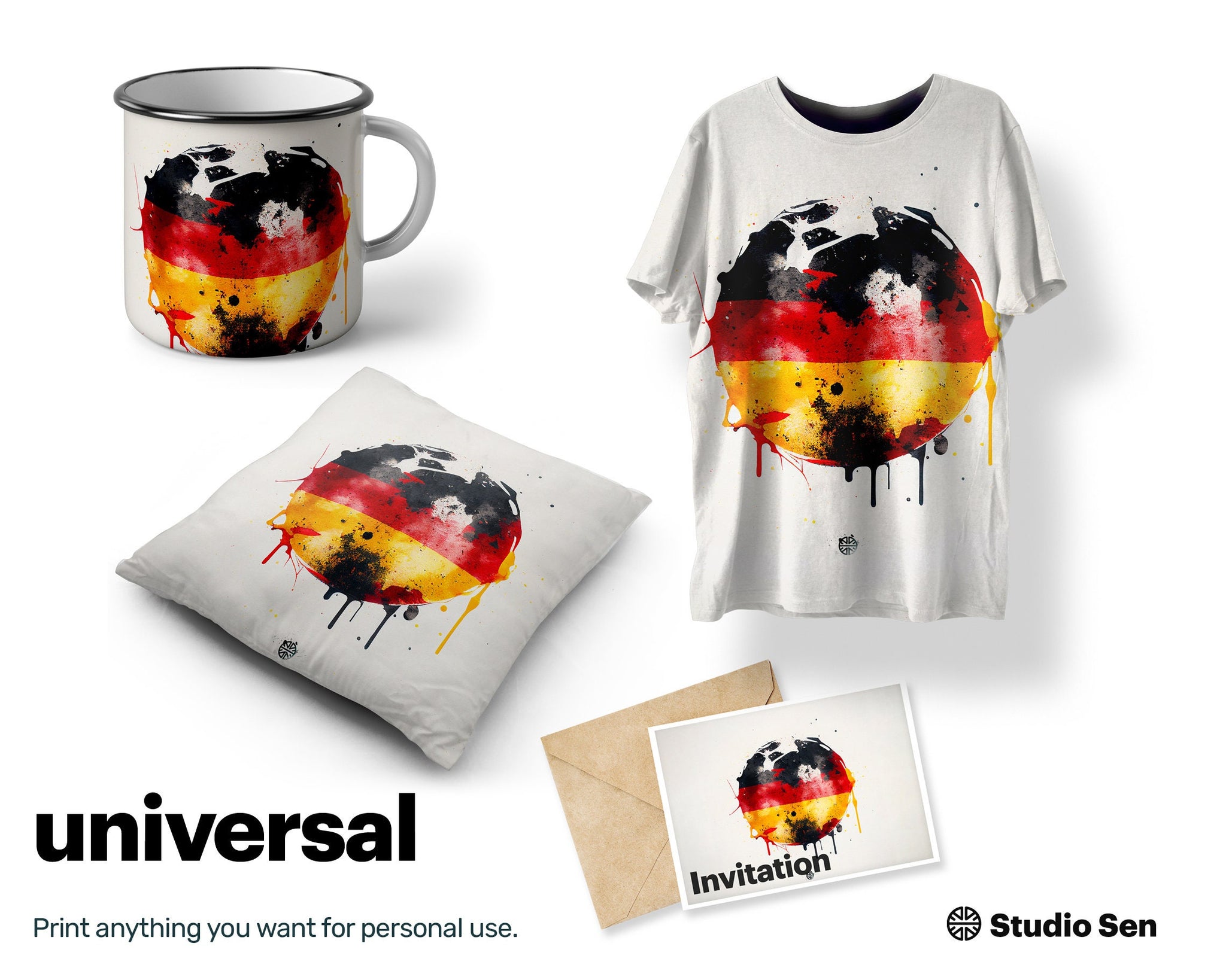Seafaring Blissful German flag, Friendly Young Decoration, Oozing with charm Painted Young Irresistible Playful Mug Print