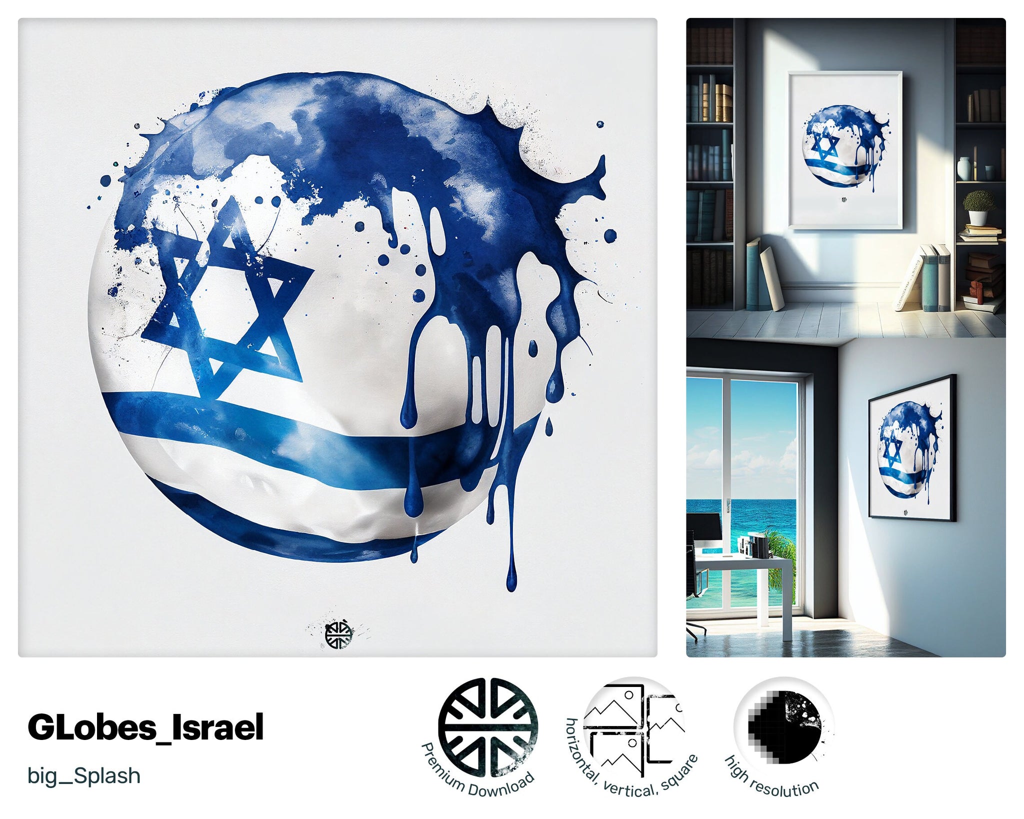 Hero Radiant Israeli flag, Glowing Engaging JPG, Painted Kind Incredible Painted Warming Decoration