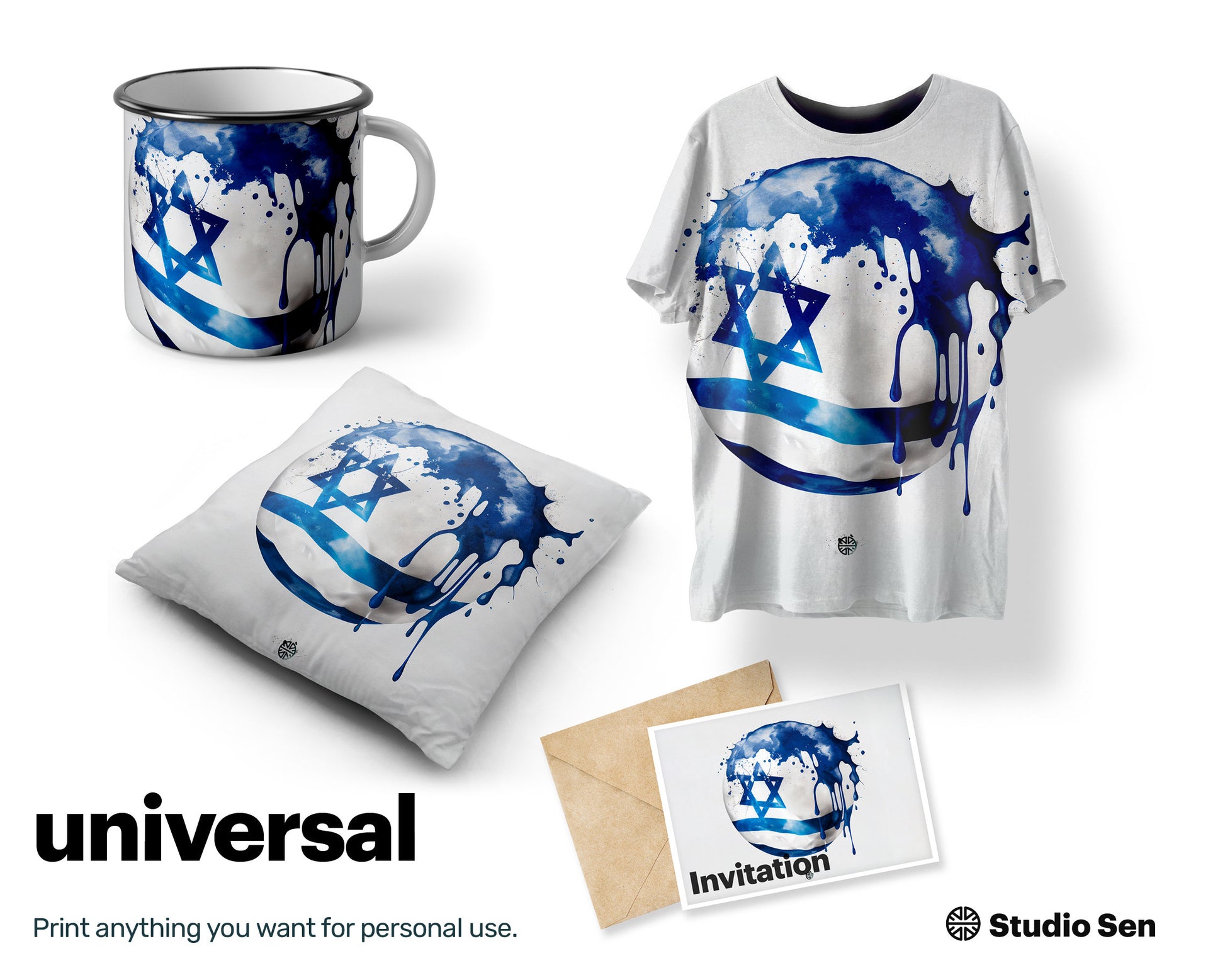 Hero Radiant Israeli flag, Glowing Engaging JPG, Painted Kind Incredible Painted Warming Decoration