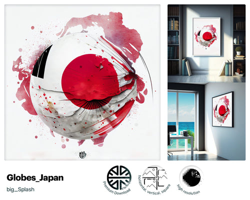 Strong Thrilling Japanese flag, Fantastic Premium Art, Alluring Whimsical Digital Nifty Optimistic Painting