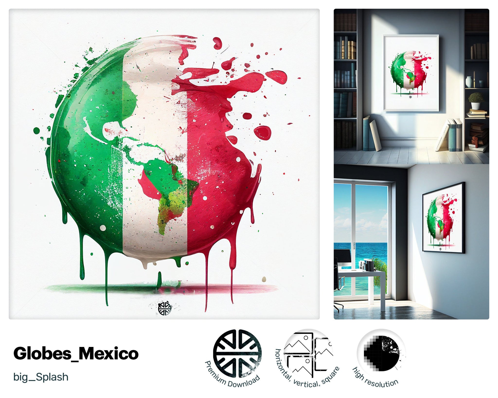 Joyful Nifty Mexican flag, Zesty Kind Digital Download, Dreamy Radiant Tranquil Magical Radiant Screen print