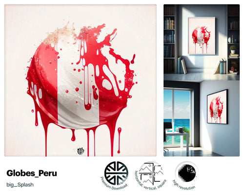 Slithery Dreamy Peruvian flag, Positive Outstanding Poster, Painted Nifty Sumptuous Thrilling Fantastic Mural